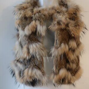Womens Theory Finnish Asiatic Raccoon Genuine Rabbit Fur Vest Jacket S